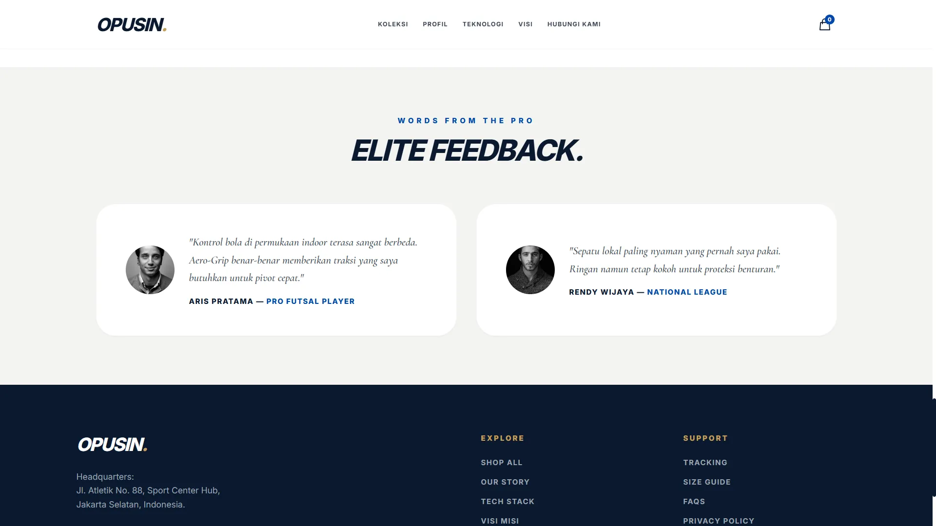 Website E-Commerce Opusin